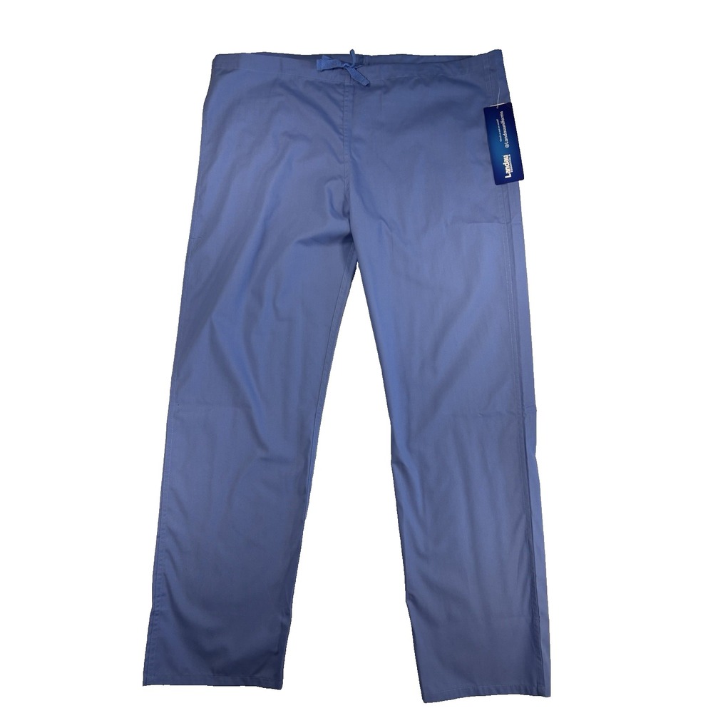 NEW Landau 7602 BCP Unisex Reversible Scrub Pants Blue Medium Drawstring Medical